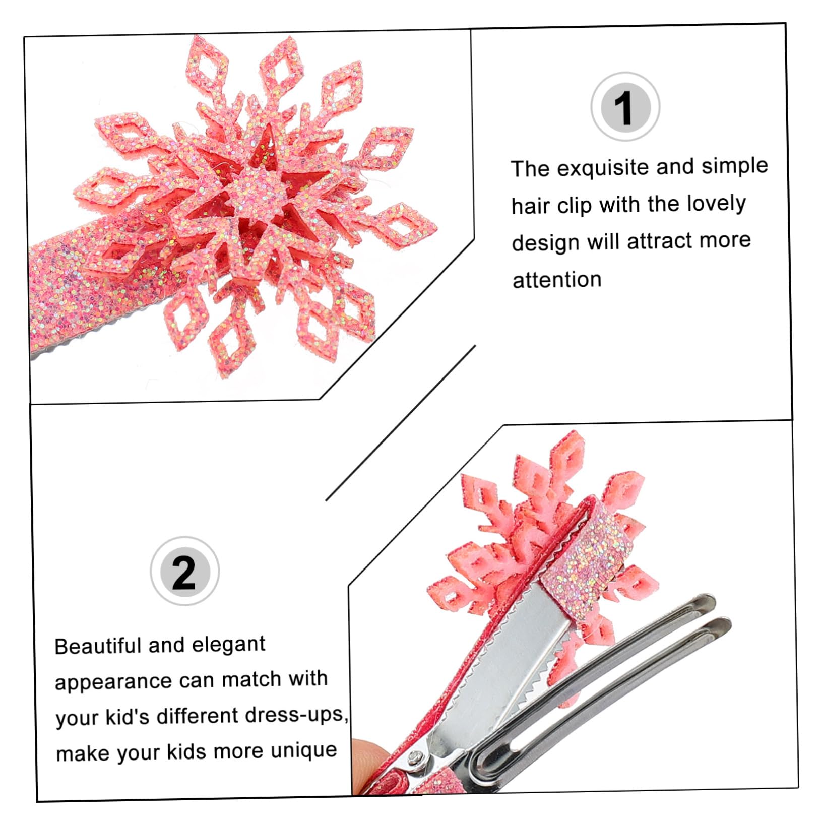 TOYANDONA 18 Pcs Winter Snowflake Hair Clips - Non-Slip Alligator Hairpins with Sequins for Toddler & Baby Girls | Holiday Hair Accessories for Christmas, Birthday Parties & Special Occasions