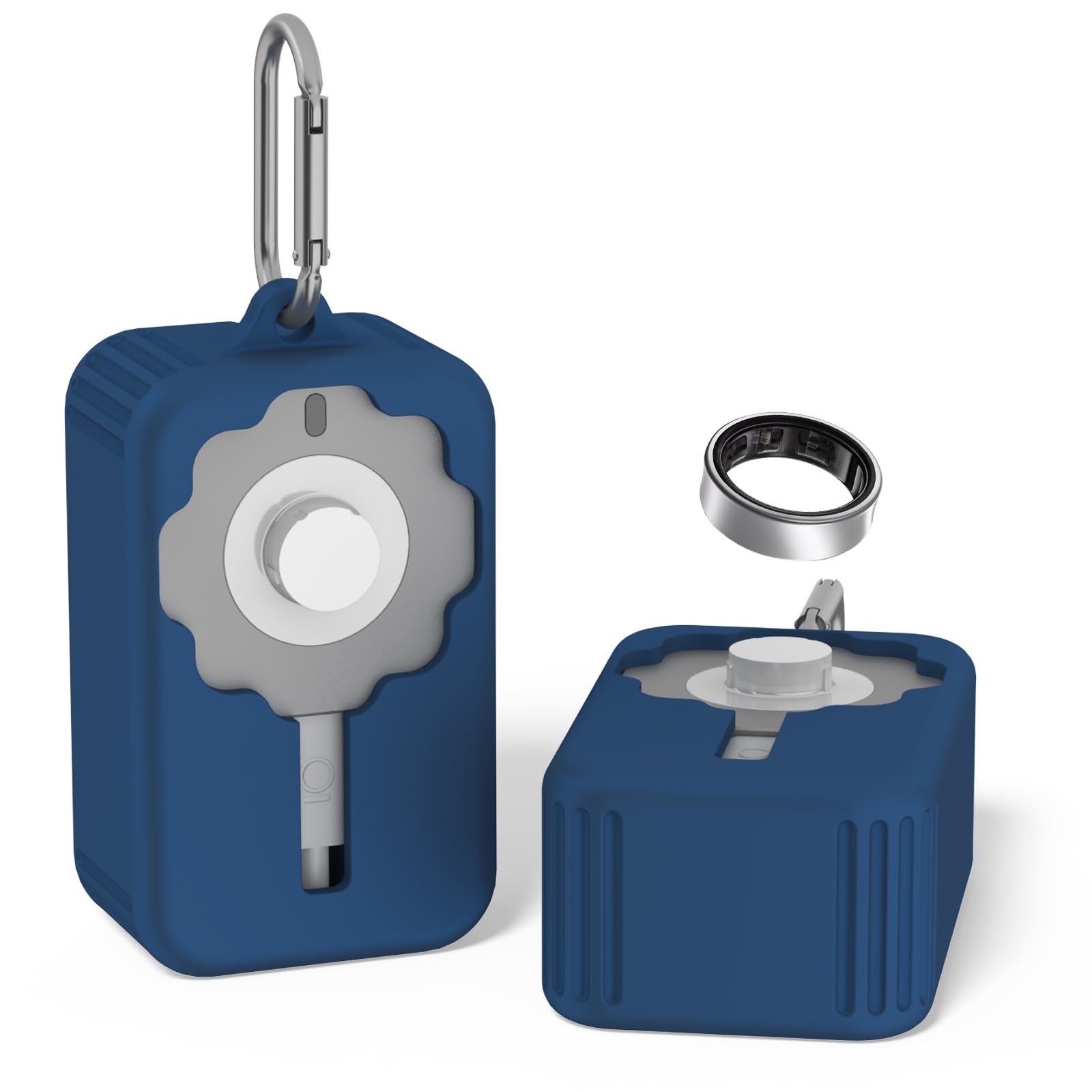 Silicone Charger Protector Cover for Oura Ring 4 Charger - Shockproof Case Compatible with Oura Ring Charger Sizes 4-15, Durable Deep Blue Cover - Perfect for Travel, Gym & Everyday Protection