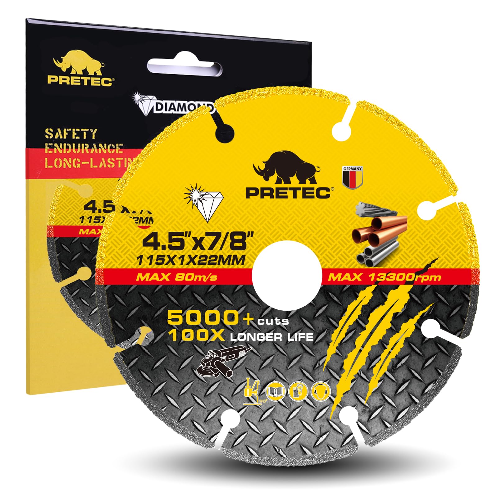 4.5 Inch Diamond Cutting Wheel for Angle Grinder - 7/8