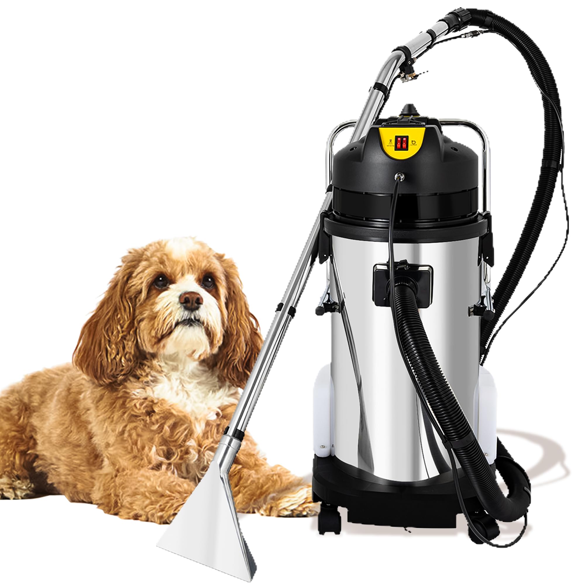 TBVECHI 1000W 3-in-1 Commercial Carpet Cleaner Machine - 40L/11Gal Professional Carpet Extractor with Sprayer, Floor Brush & Vacuum for Deep Cleaning - Ideal for Hotels, Offices & Home Use (2-Package Shipping)