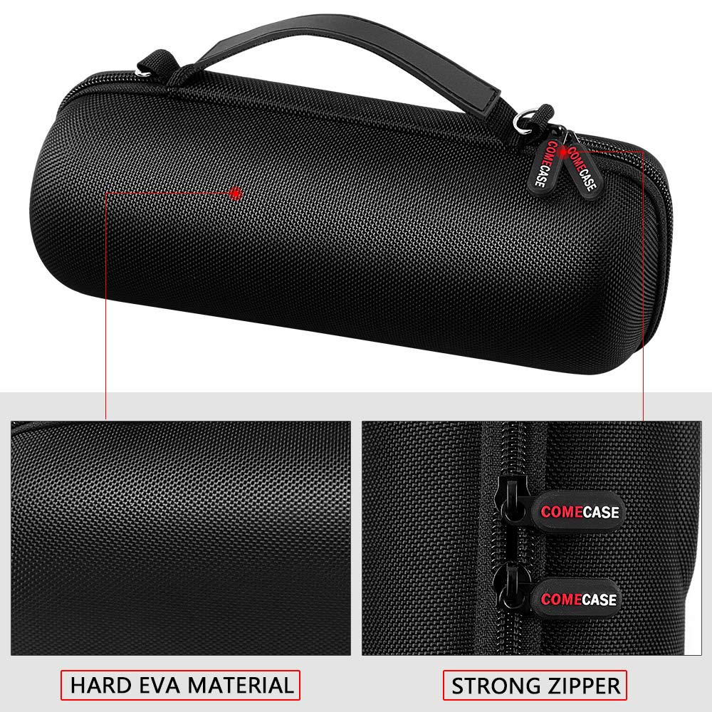 JBL Charge 4/5 Waterproof Bluetooth Speaker Hard Travel Case - Protective Storage Bag with Charger & USB Cable Compartment (Black) | Perfect for Outdoor Adventures, Beach Trips & Travel Protection