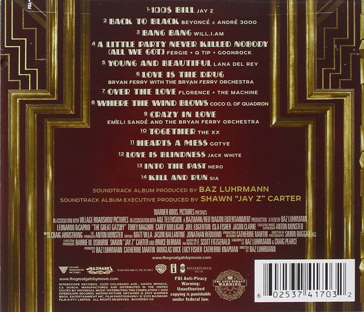 Original Motion Picture Soundtrack - The Great Gatsby (Clean Version) | Jazz Age Music Inspired by Baz Luhrmann's Film | Perfect for Parties, Weddings & Vintage-Themed Events