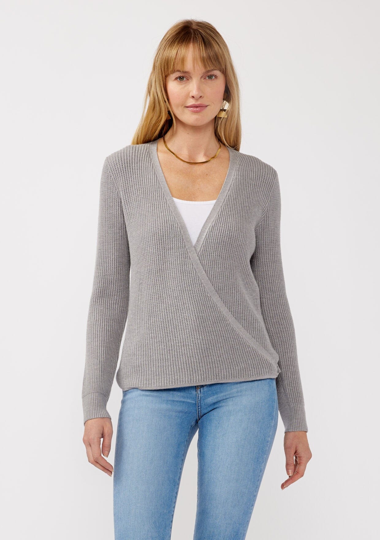 Casey Waffle Knit Wrap Sweater for Women - Cozy Long Sleeve Cardigan for Fall & Winter - Perfect for Layering, Office Wear and Casual Outfits