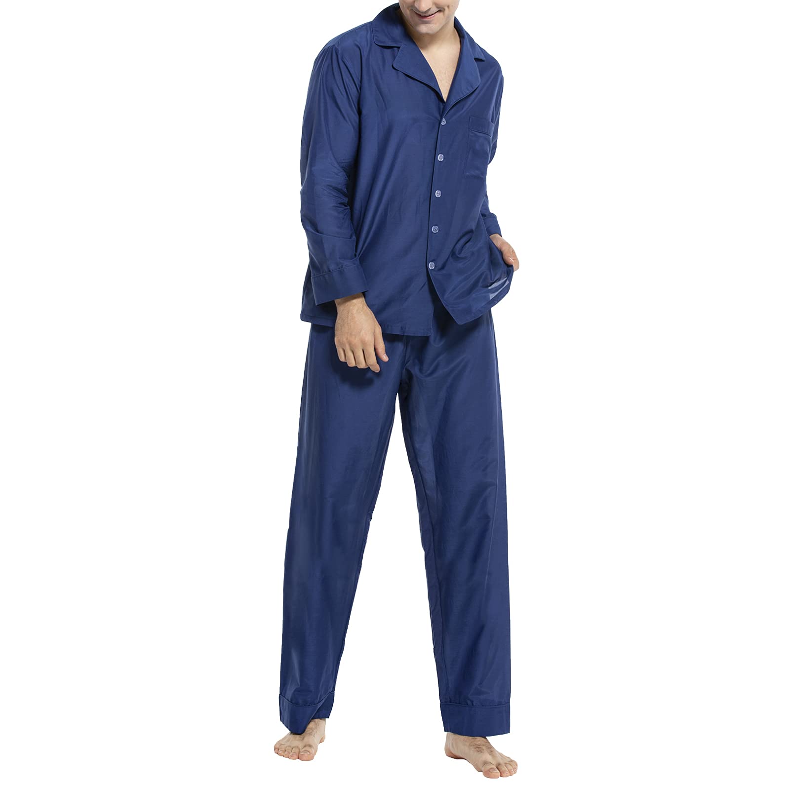 COLD POSH Men's Long Sleeve Pajama Set - 2PC Soft & Comfortable Sleepwear for Winter Nights, Lounging at Home, and Relaxing