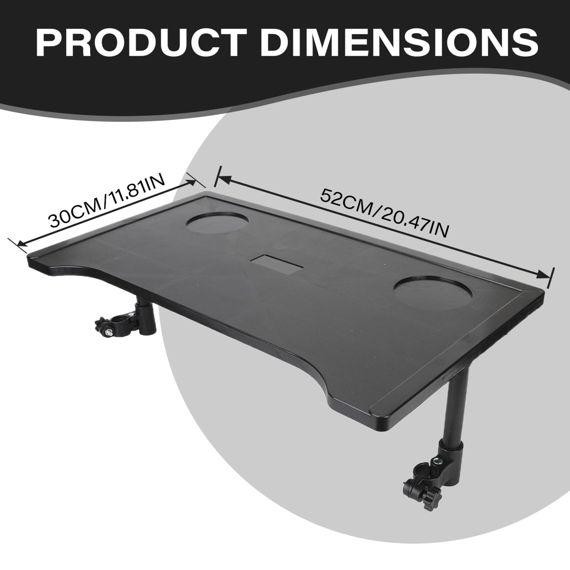 Portable Wheelchair Tray with Cup Holder - Removable Thickened Frosted Lap Table for Eating & Reading (21