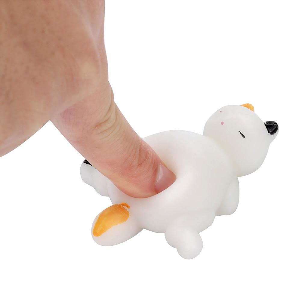 Celendi Mini Squishy Animal Stress Relief Toys - Kawaii Cat Squeeze Toys for Kids & Adults, Party Favors, Birthday Gifts, ADHD & Autism Sensory Toys (Beige) - Perfect for Classroom Rewards, Office Stress Relief and Sensory Play