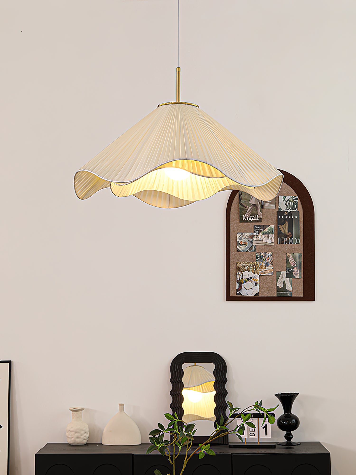 Elara Pendant Light - Modern Hanging Ceiling Lamp for Kitchen Island, Dining Room & Bedroom - Elegant Glass Shade with Gold Finish - Perfect for Home Decor & Interior Lighting