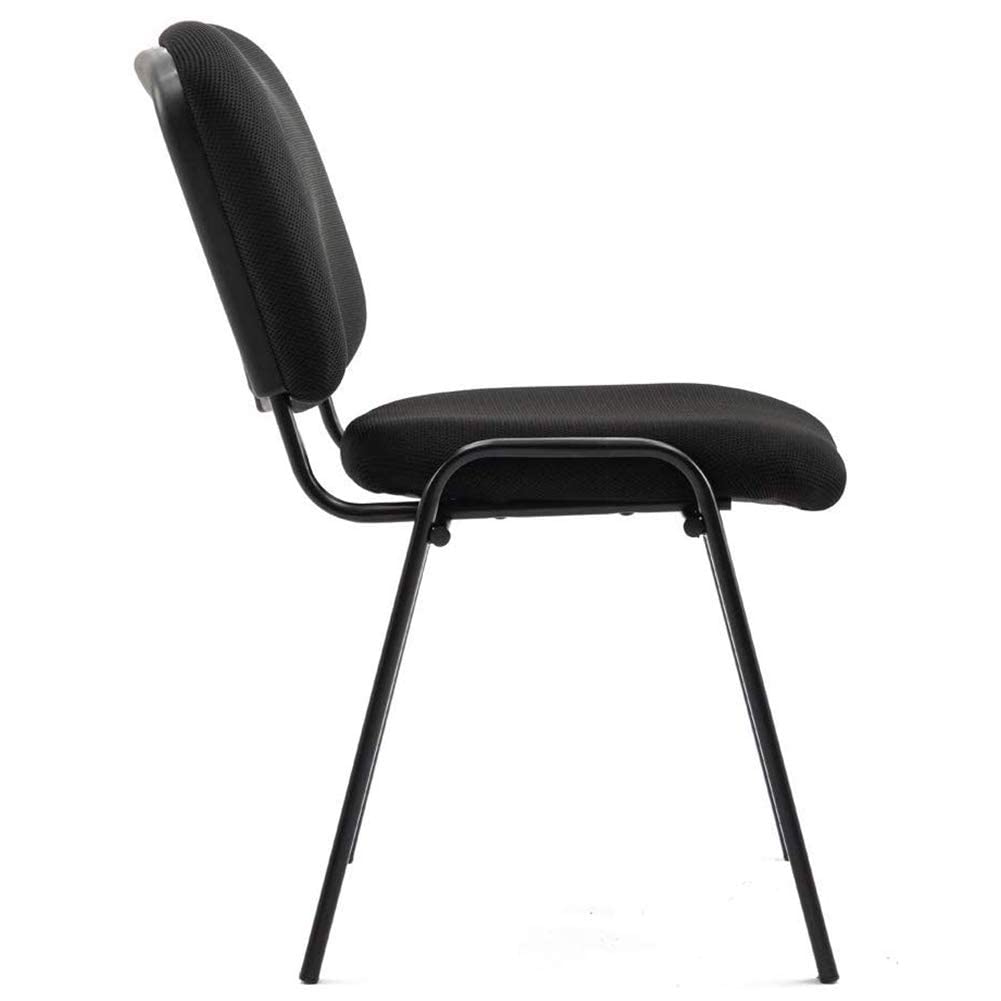 Stackable Black Office Chairs 5-Pack - Armless Mesh Conference Room Chairs for Meetings, Events & Training - Comfortable Reception Desk Chairs for Halls, Waiting Rooms & Office Spaces