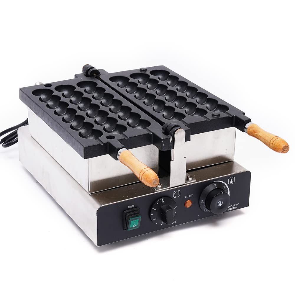 Gdrasuya10 1600W Commercial Electric Bubble Waffle Maker - Stainless Steel Non-Stick Waffle Ball Machine for Bakery, Home Kitchen & Restaurant Use - Perfect for Bubble Tea Shops, Dessert Cafes, and Snack Bars