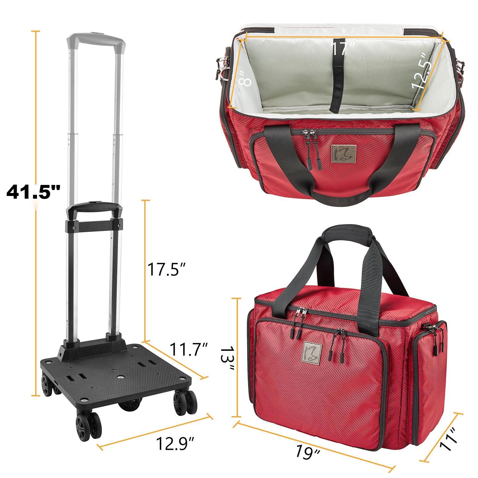 Universal Rolling Sewing Machine Bag with Smooth Wheels & YKK Zippers - Compatible with Brother, Singer, Bernina & Most Standard Sewing Machines - Durable Carrying Case for Women (Red) - Perfect for Sewing Classes, Craft Fairs & Traveling with Your Machine