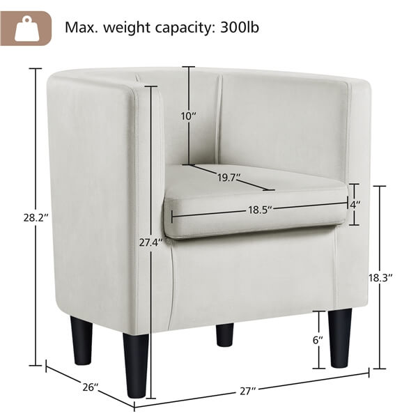 Modern Comfortable Armchairs for Living Room - Yaheetech Ergonomic Lounge Chairs with Soft Cushions, Sturdy Metal Frame - Perfect for Home, Office, Reading Nook & Relaxation