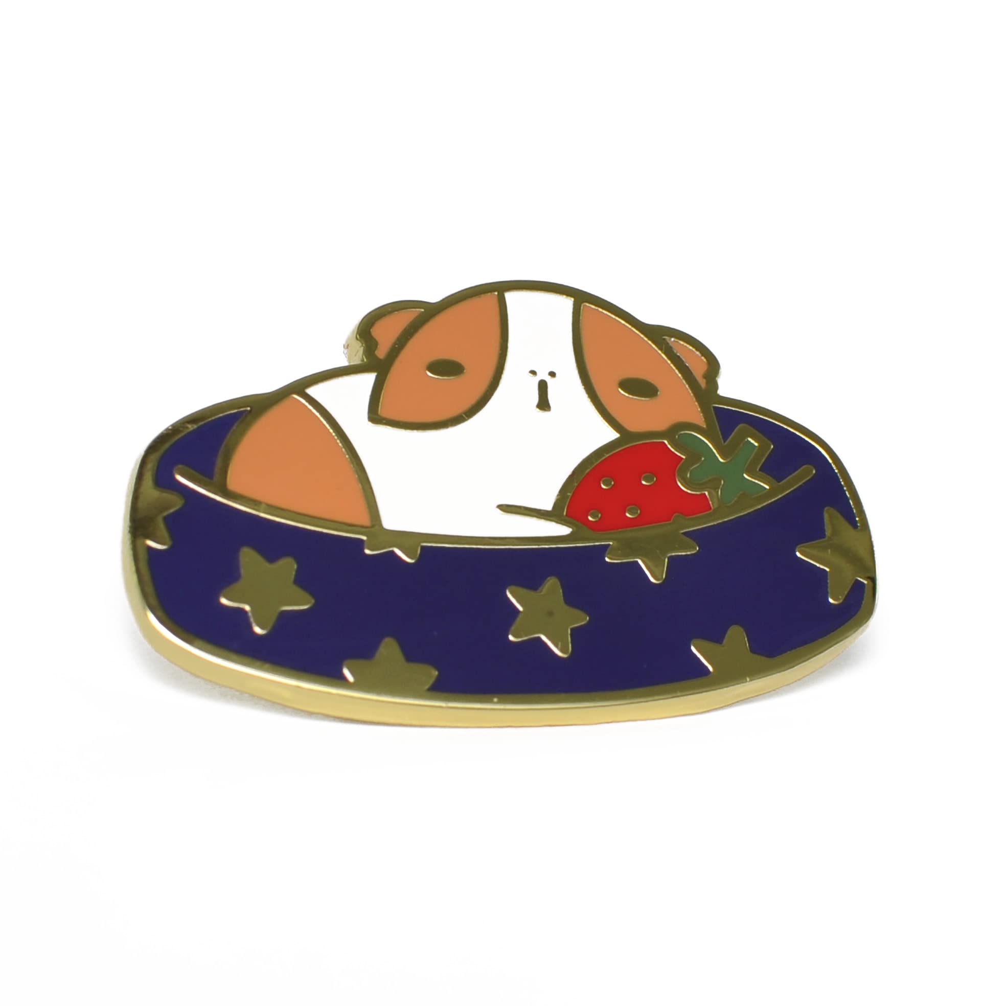 Sleepy Guinea Pig with Star Pet Bed Enamel Pins - Cute Animal Lapel Pins for Backpacks, Jackets & Gifts | Collectible Accessories for Pet Lovers & Pin Enthusiasts