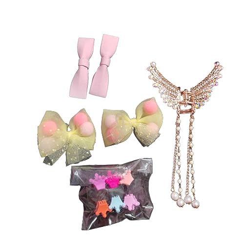 Shubeha Enterprises Hair Clips for Women - 6 Pack Ribbon Hair Clips with Comb Pins, Barrettes & Pouch - Perfect for Girls, Bridal, Party & Everyday Hair Accessories