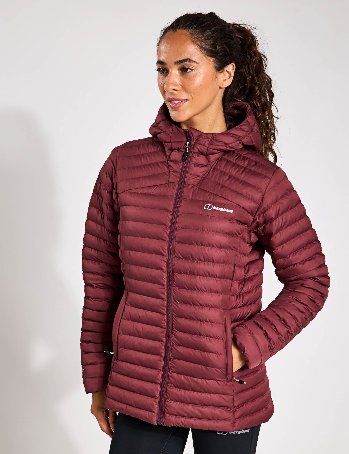 Nula Micro Jacket for Women - Lightweight Water-Resistant Windbreaker with Hood - Garnet Red - Perfect for Hiking, Running & Outdoor Adventures