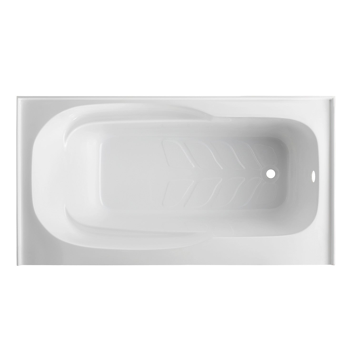 Aqua Eden VTAP6031R21C 60-Inch Acrylic Rectangular 3-Wall Alcove Bathtub with Anti-Slip Surface, Right-Hand Drain, Glossy White - Perfect for Modern Bathrooms, Spa-Like Relaxation at Home