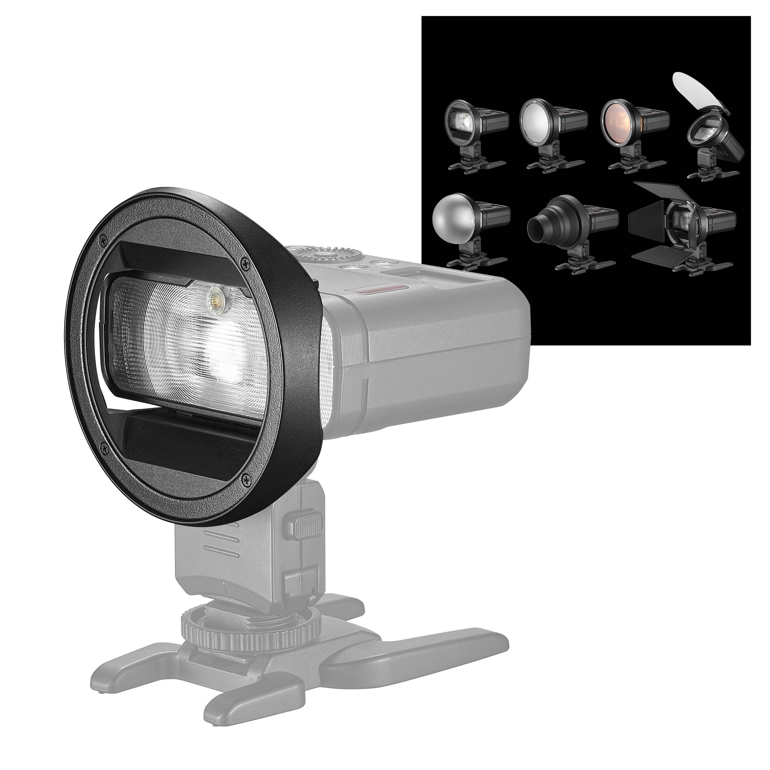 Godox MF12 Macro Flash Round Head Adapter (MF CB) - Compatible with Macro Photography, Jewelry & Small Product Shooting, Dental & Medical Imaging