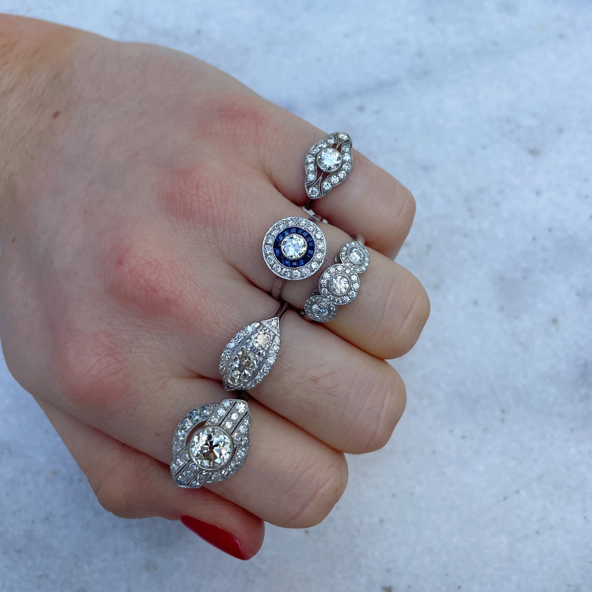 2.35ctw Art Deco Vintage Platinum Ring with Old European Cut Diamonds - Perfect for Weddings, Anniversaries & Special Occasions