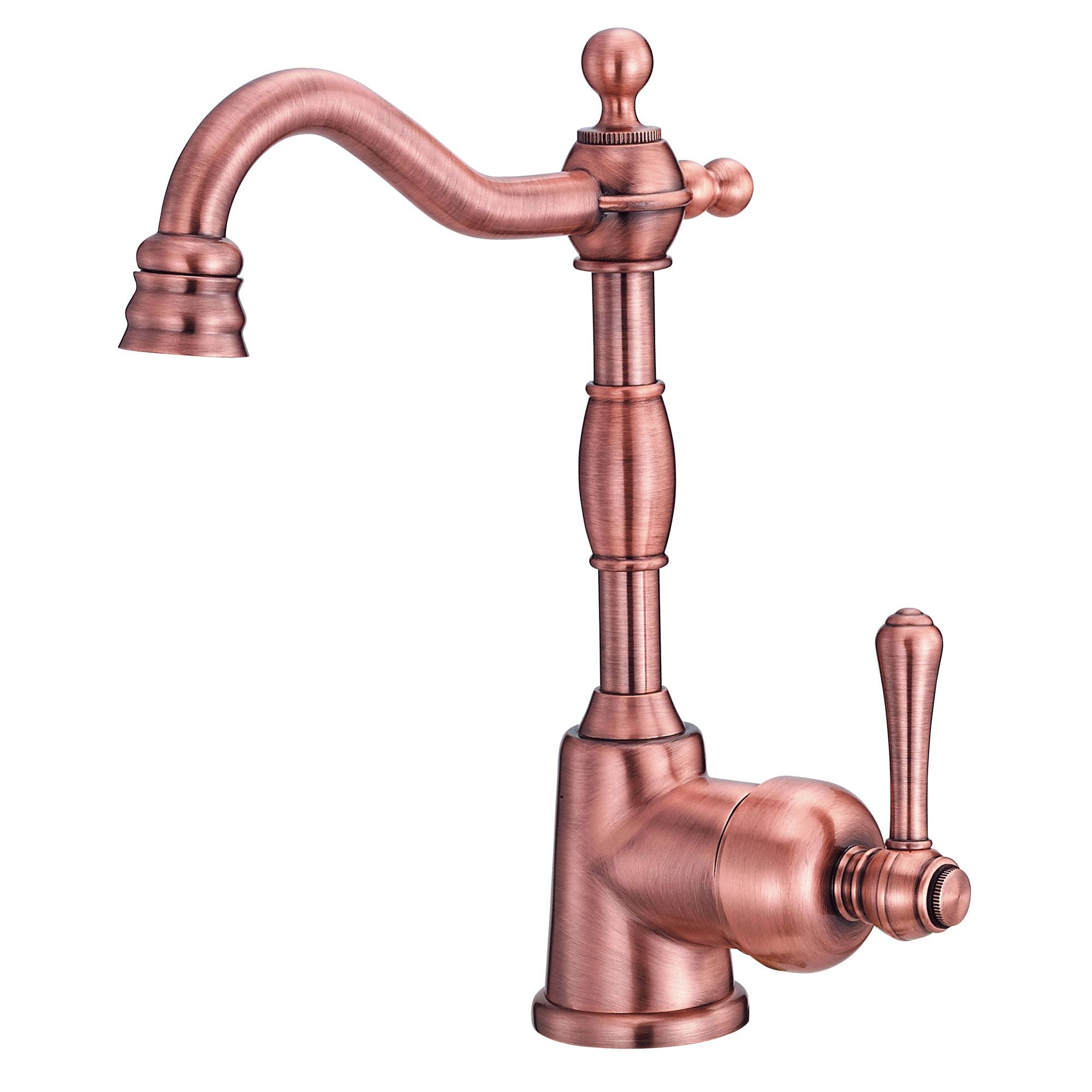 Danze Opulence Antique Copper Traditional 1-Handle Bar Faucet - Vintage Style Kitchen Sink Faucet for Home, Restaurant & Bar Use