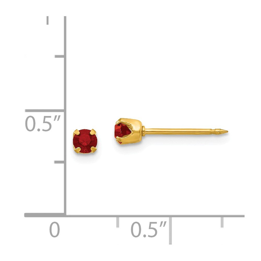 Sterling Silver 24K Gold Plated January Birthstone Crystal Earrings – Perfect for Gifts, Birthdays & Special Occasions
