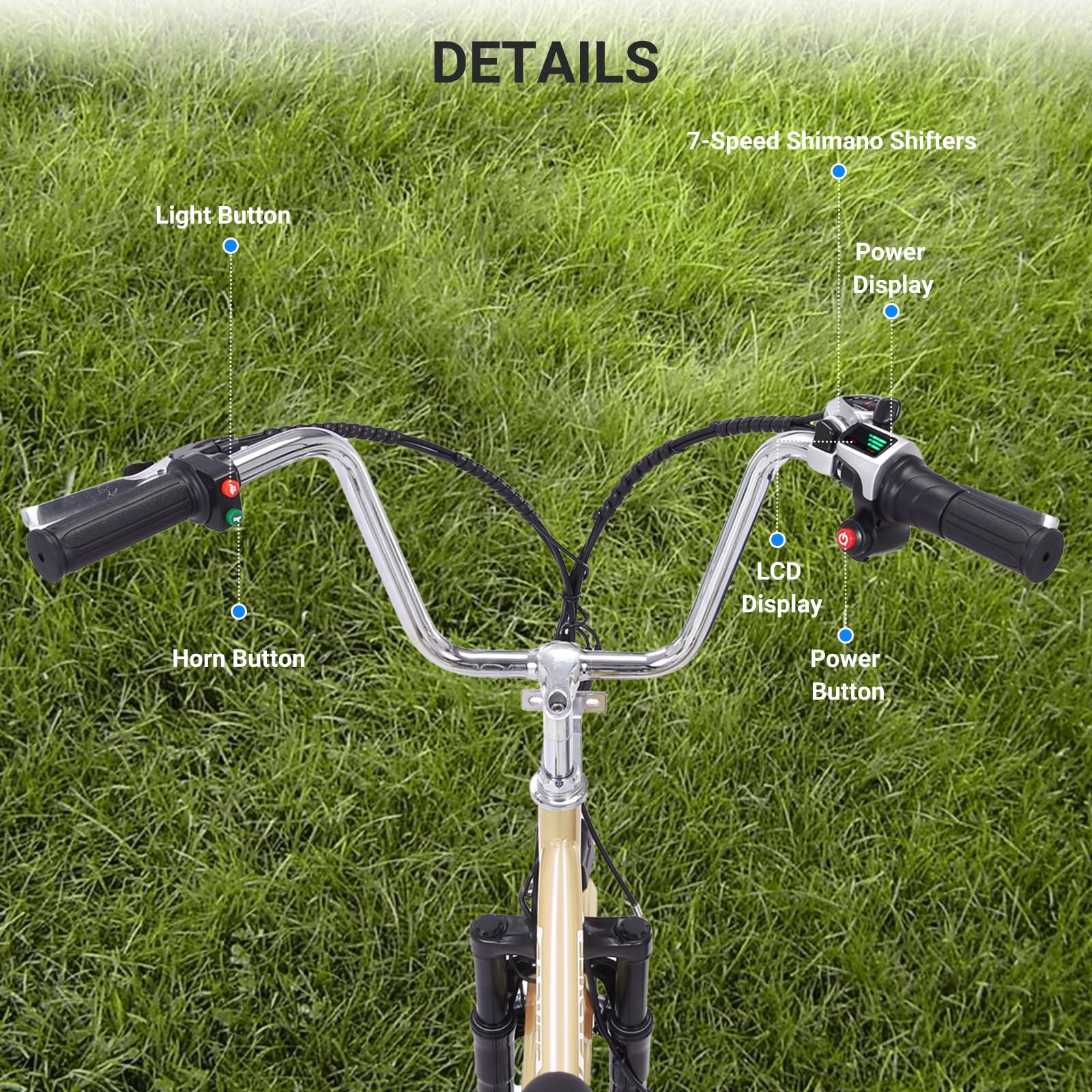 GARVEE 26 Inch Adult Electric Tricycle - Foldable 7-Speed E-Trike with Basket, 36V Removable Battery & 250W Brushless Motor - Commuter & Leisure Ride for Men & Women (Beige) - Perfect for Grocery Shopping, Senior Mobility & Urban Commuting