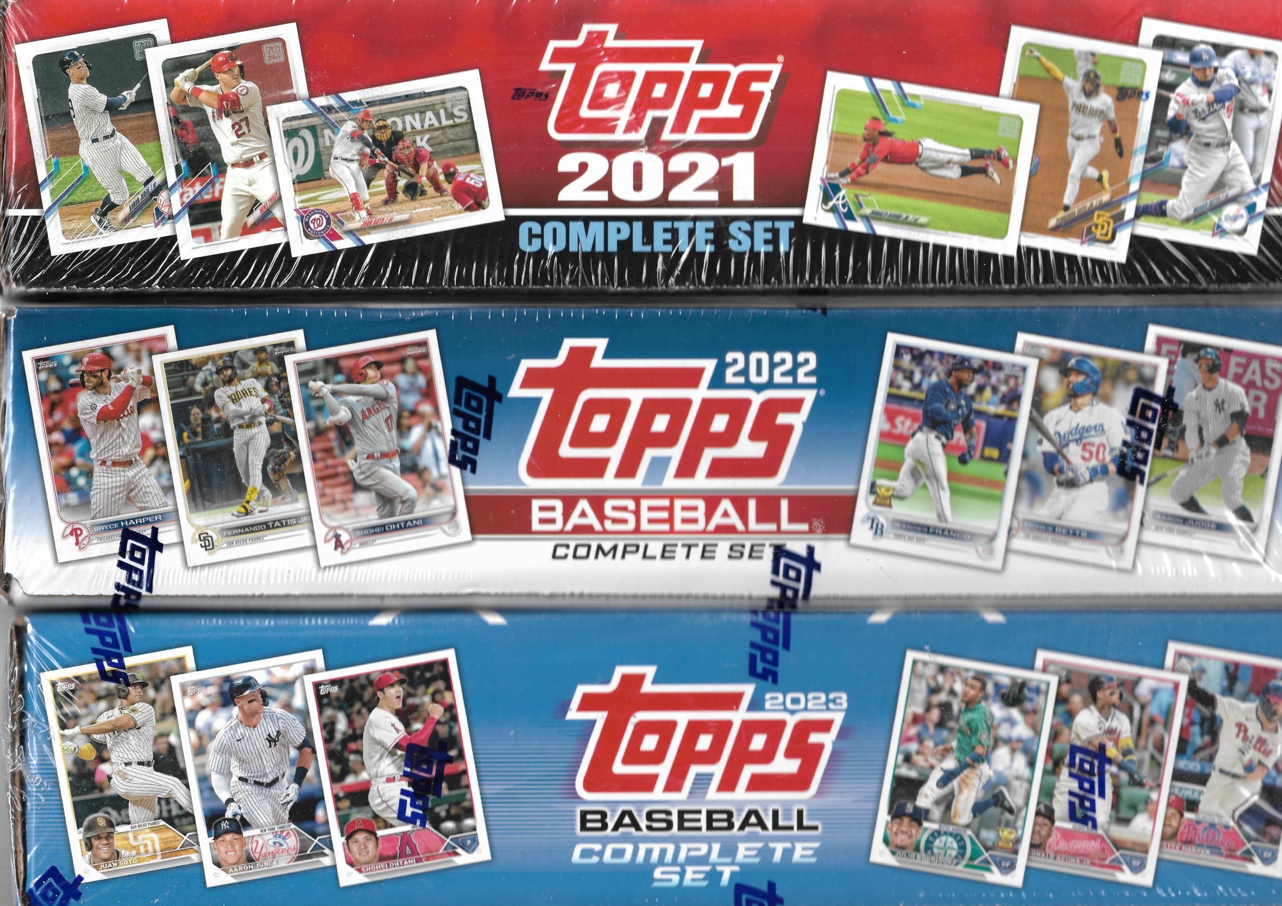 2021-2023 Topps Baseball Cards Complete Factory Sealed Sets (3-Pack Bundle) - Perfect for Collectors, Gifts & Sports Memorabilia Displays