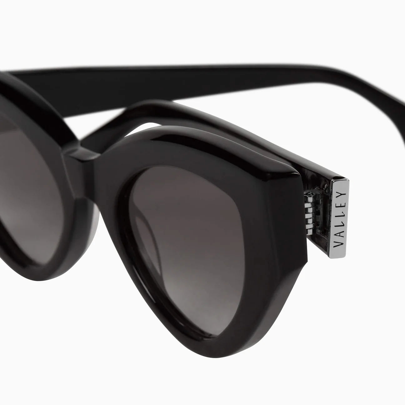 Bones Sunglasses Gloss Black with Silver Metal Trim & Black Gradient Lens - Stylish UV Protection for Outdoor Activities and Fashion
