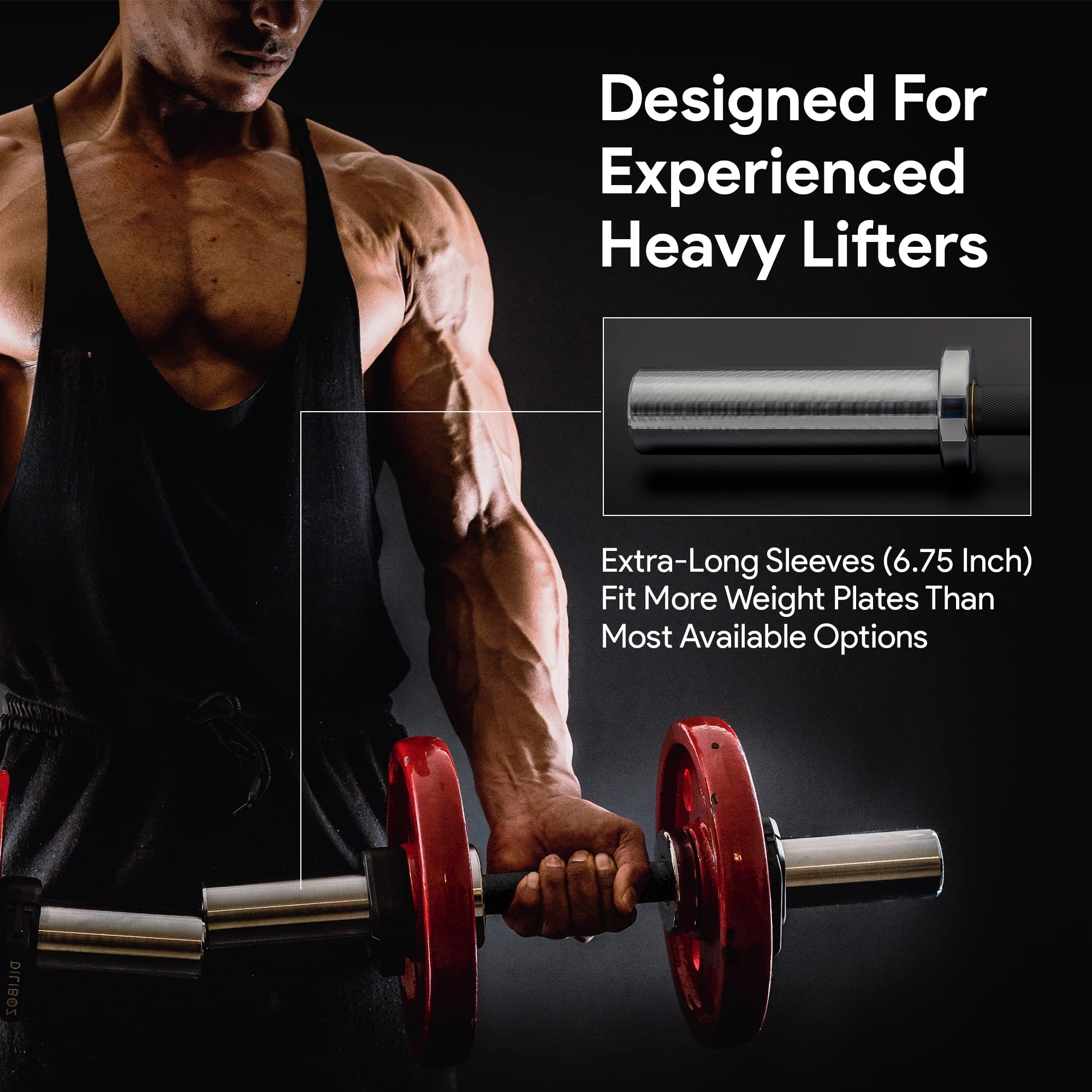 Olympic 2 Inch Loadable Dumbbell Bar - Heavy Duty Adjustable Dumbbell Handles for Gym, Home Workouts, Strength Training & Weightlifting - Perfect for Bodybuilding, CrossFit & Fitness Enthusiasts