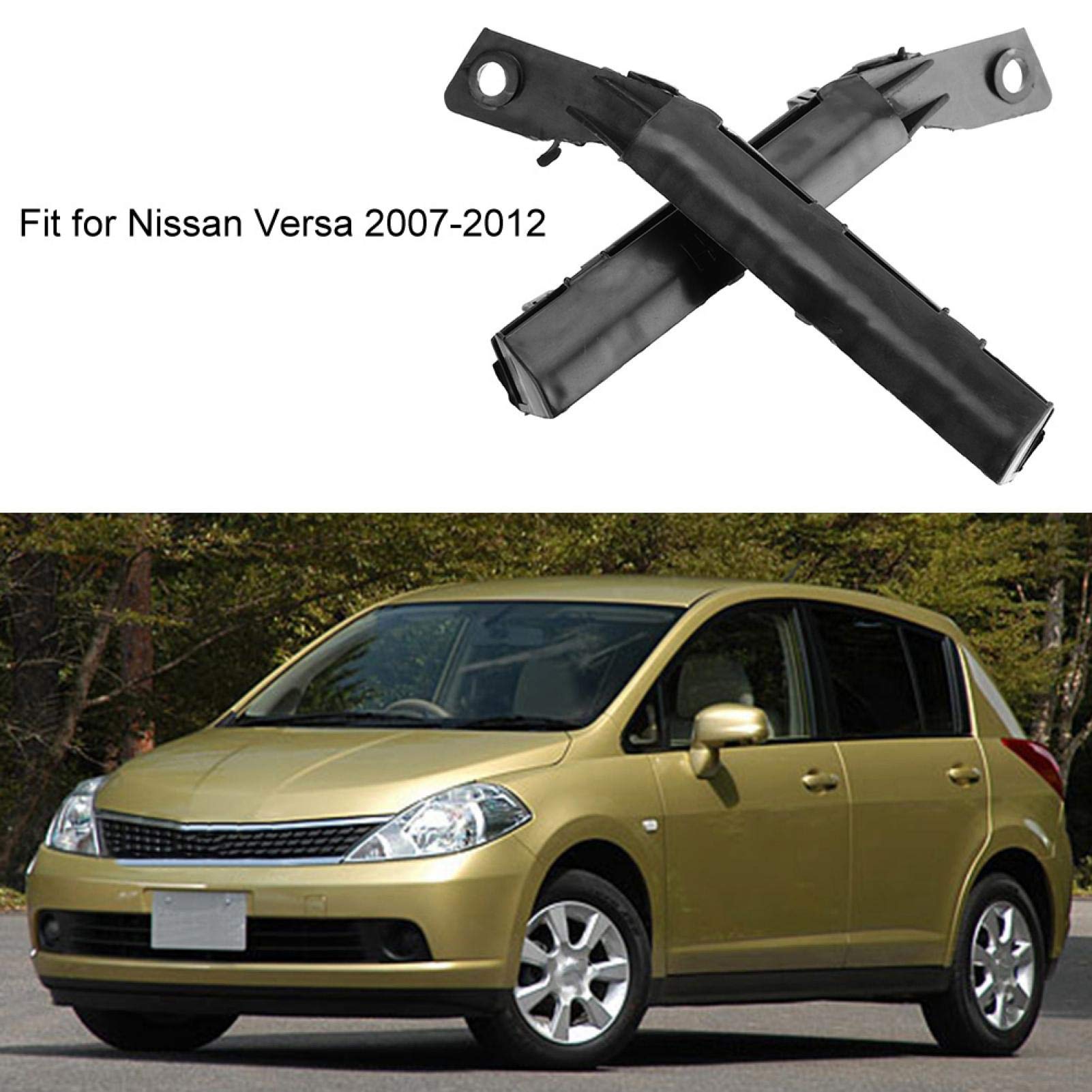 Front Bumper Bracket for Nissan Versa 2007-2012 - 2pcs Replacement Bumper Support Bracket (Part# NI1062100, NI1063100) - Durable Car Front Bumper Reinforcement for Improved Vehicle Safety & Protection | Perfect for Collision Repair & Auto Maintenance