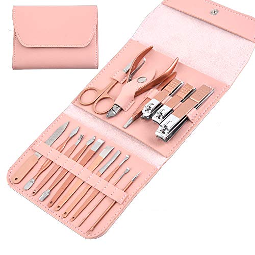 16 in 1 Professional Stainless Steel Manicure & Pedicure Kit - Ingrown Toenail Clipper, Nail Scissors, Cuticle Trimmer - Perfect for Home Nail Care, Salon Grooming & Travel Toiletries