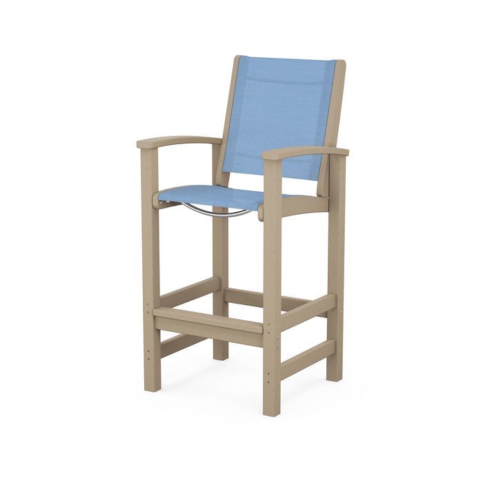 POLYWOOD Coastal Bar Chair - Outdoor & Indoor Bar Stool, Weather-Resistant, Durable, Comfortable - Perfect for Patio, Deck, Kitchen, and Poolside Use