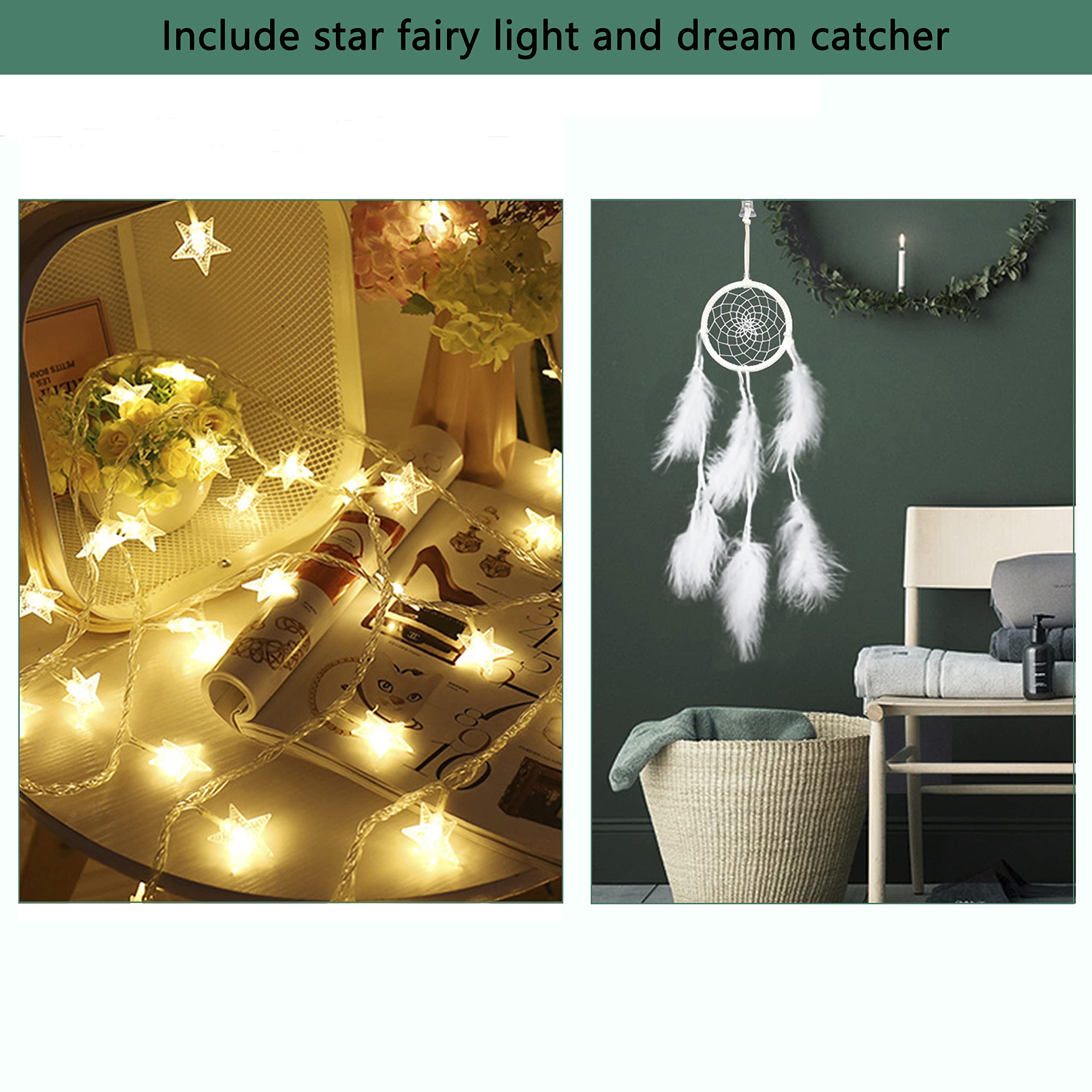 **Akiky White Bed Canopy with Fairy Lights - Princess Dream Catcher Canopy for Girls, Kids Reading Nook Tent for Twin, Full & Queen Beds - Perfect for Bedroom Decor & Cozy Reading Spaces**
