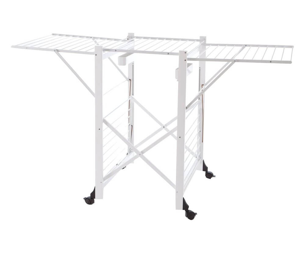 Gabbiano Foldable Clothes Airer Drying Rack - White | Space-Saving Laundry Drying Solution for Apartments, Dorms & Small Spaces
