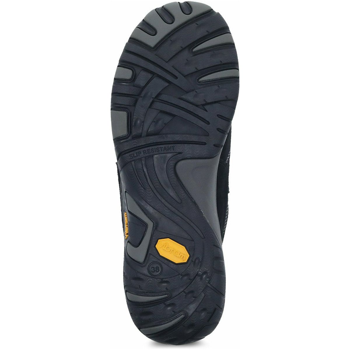 DANSKO Women's Wide Width Paisley Black Suede Clogs - Comfortable Slip-Resistant Shoes for Nurses, Teachers & Healthcare Professionals