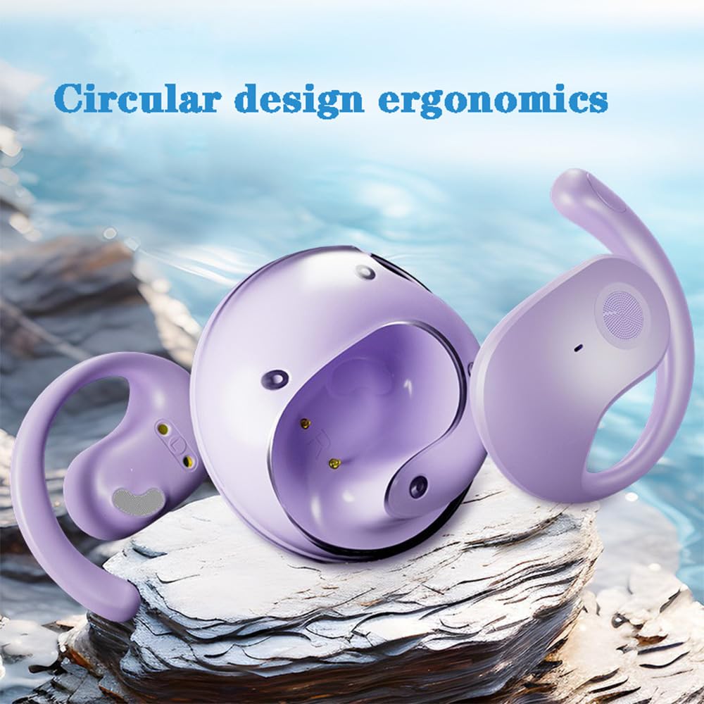 Wireless Bluetooth Earbuds with Charging Case - Ball Shape TWS Gaming Headphones, Low Latency for iPhone & Android (Purple) - Perfect for Gamers, Runners, Fitness & Sports Enthusiasts