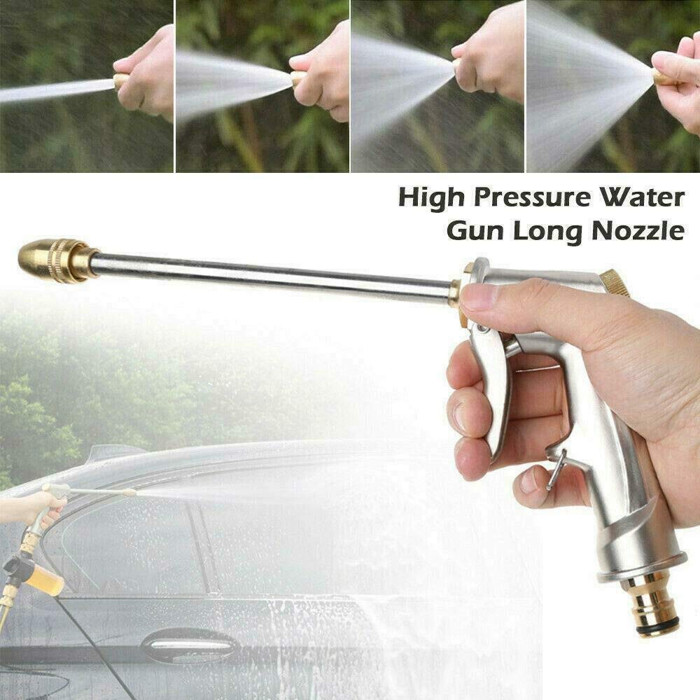 15M All Metal High Pressure Wash Hose with Adjustable Spray Gun - Ideal for Car Washing, Garden Cleaning & Lawn Care | Durable & Adjustable Water Spray Pipe