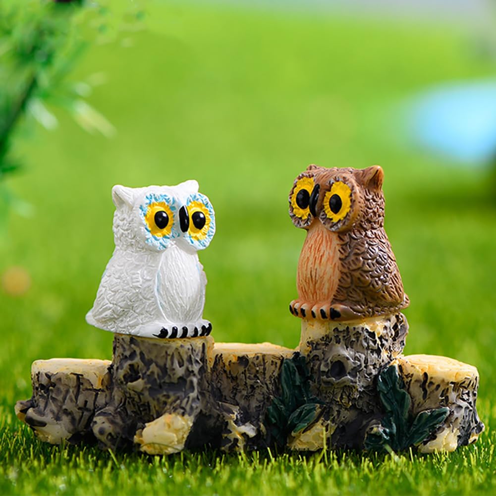 8Pcs Mini Owl Garden Figurines - Cute Miniature Owl Decor for Fairy Gardens, Moss Landscaping, Bonsai Displays & Home Ornaments | Perfect for DIY Crafts, Tabletop Displays & Outdoor Garden Decor