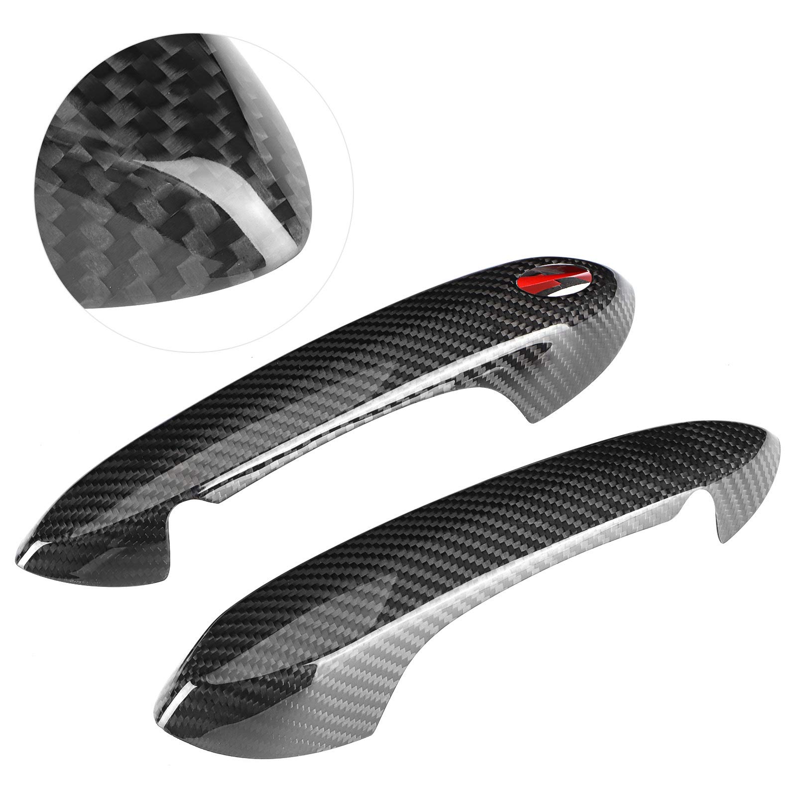 1 Pair Carbon Fiber Car Door Handle Protector Cover Trim for Toyota Supra A90 2018-2021 - Durable Scratch Resistant Accessories for Car Exterior Protection & Style Enhancement