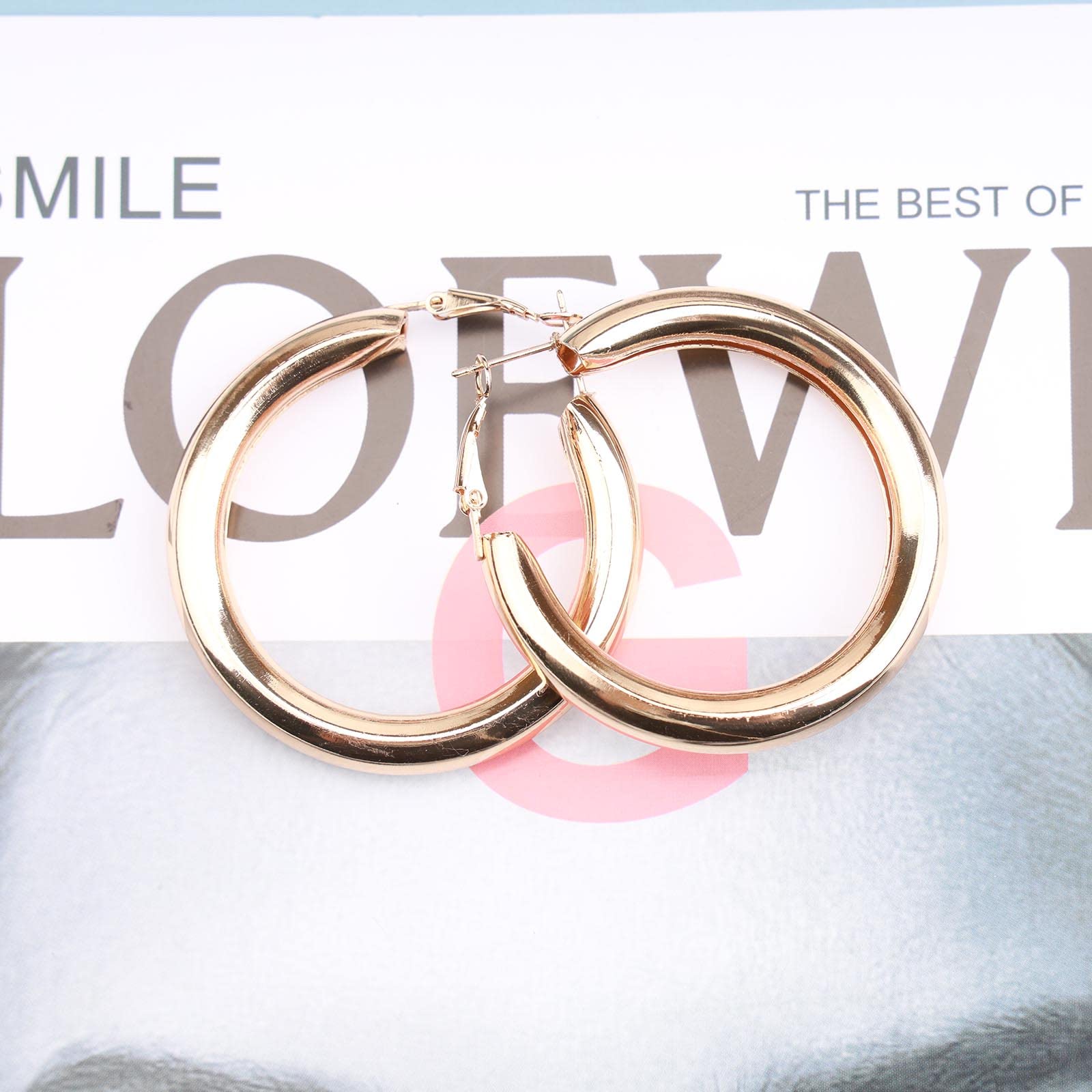 Boho Big Hoop Earrings - 24K Gold Plated Large Circle Earrings for Women | Punk, Vintage & Wedding Jewelry | Perfect for Daily Wear, Parties & Special Occasions