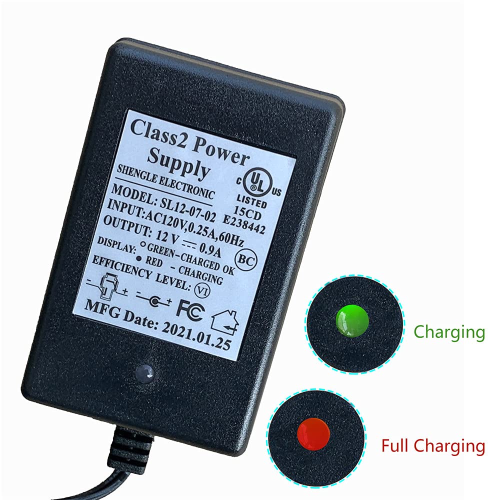 12V Universal Kids Electric Car Charger - SL12-07-02 12V 0.9A Round Plug Battery Charger for Child Ride-On Toys | Perfect for Power Wheels, Toy Cars & Children's Electric Vehicles