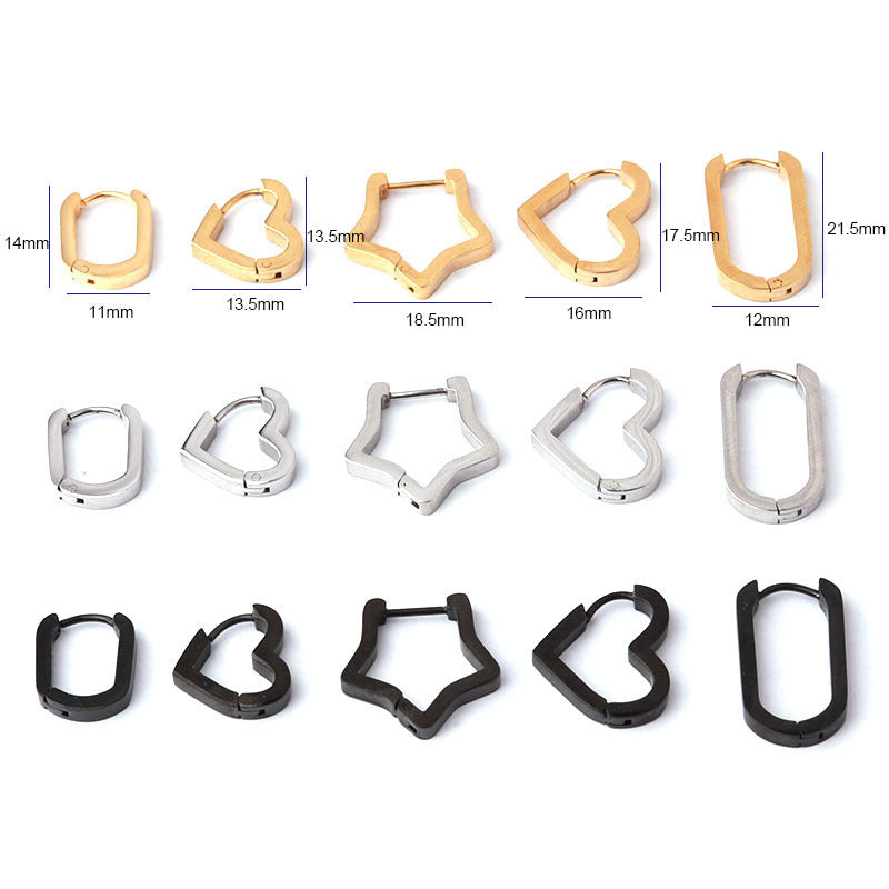 20G Minimalist Geometric Heart U Hoop Earrings - Dainty Gold Plated Stainless Steel Earrings for Women | Perfect for Everyday Wear, Date Nights & Gifts