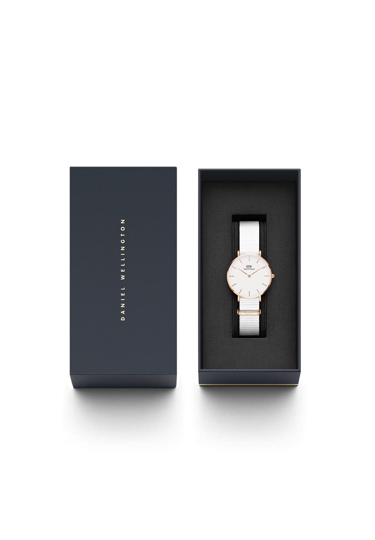 Daniel Wellington Petite Rose Gold Fabric Watch for Women - Elegant Polyester Strap, Minimalist Design - Perfect for Everyday Wear, Office & Casual Outfits