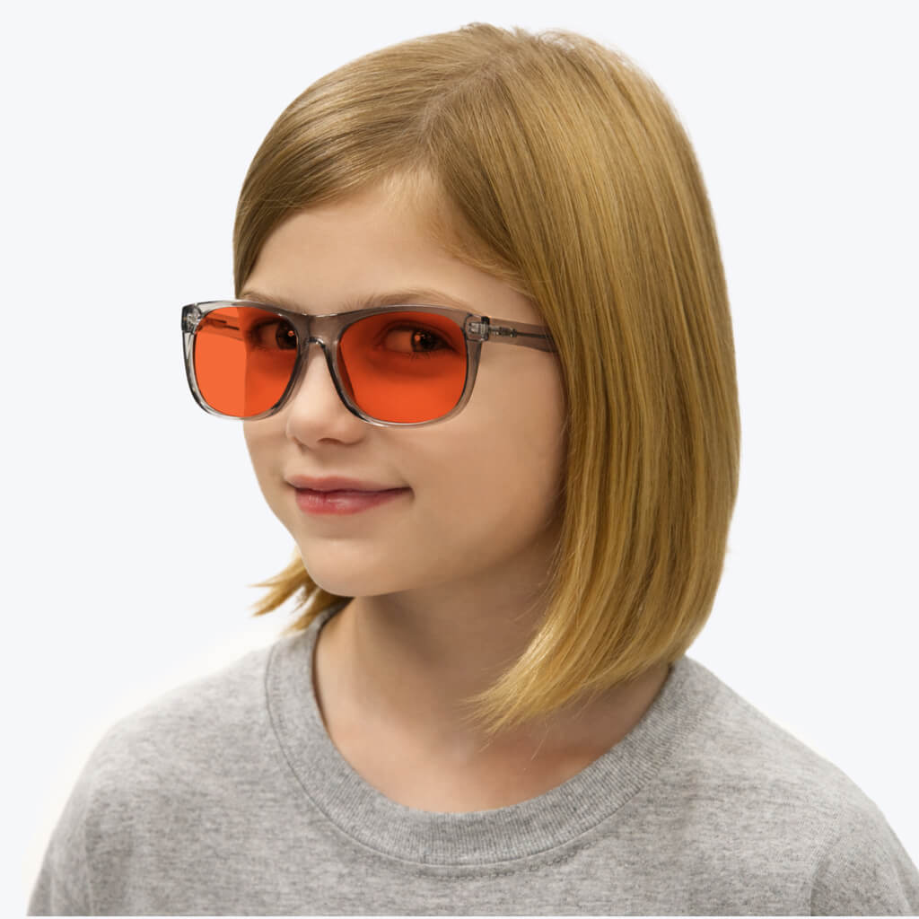 Blue Light Blocking Glasses for Kids - Anti Eyestrain & Sleep Aid, Grey Frame, Prescription Lenses - Perfect for Screen Time, Reading & Bedtime Use