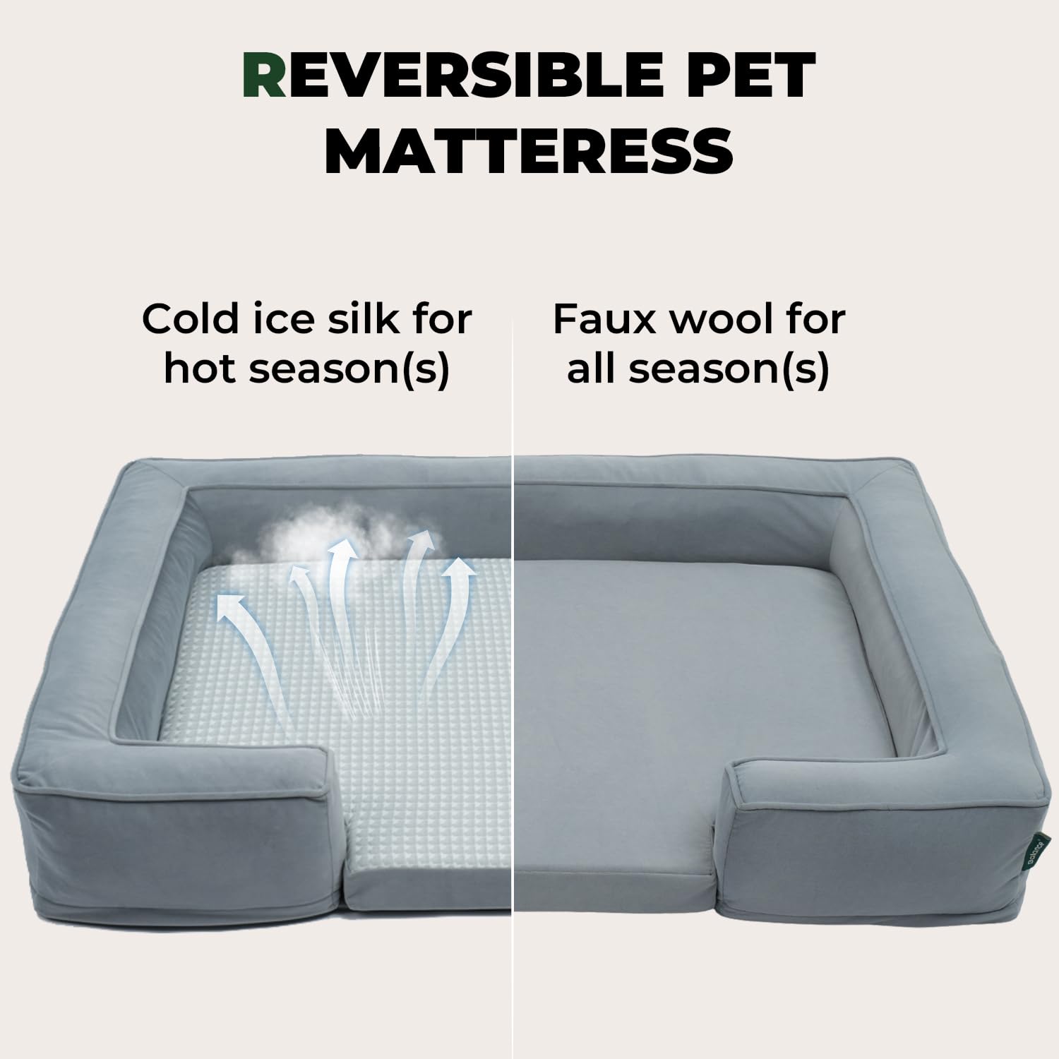 **Orthopedic Dog Bed for Extra Large Dogs - Cooling Pet Sofa with Removable Washable Cover, Supportive Foam & Waterproof Lining - Non-Slip Bottom (44