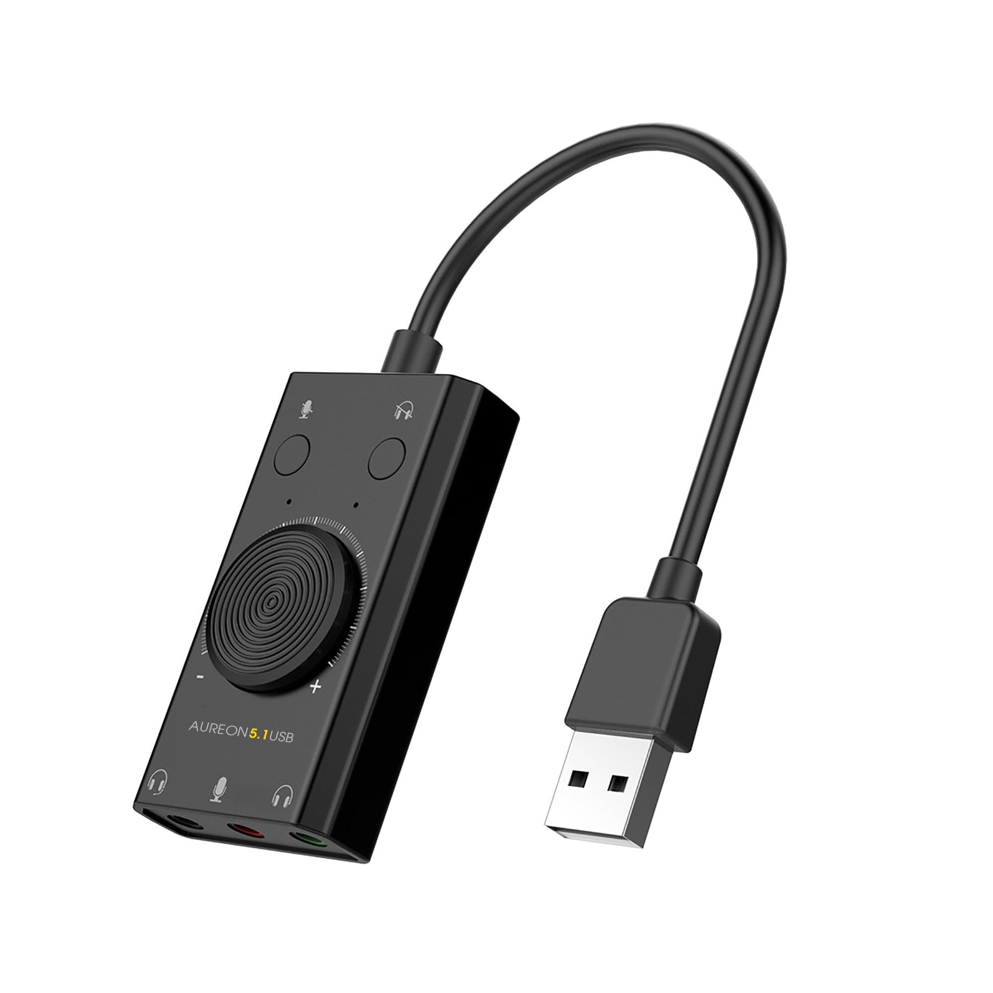 TERRATEC AUREON USB 5.1 External Sound Card - 2-in-1 Audio Interface with Volume Control, Plug & Play for PC, Laptop, Tablet & MacBook - Perfect for Gaming, Streaming & Home Theater Systems
