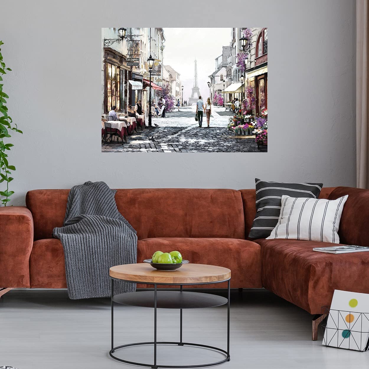 Paris Cityscape Canvas Wall Art - 32x24 Inch Large French Painting for Living Room Decor | Modern Home & Office Wall Decor | The Macneil Studio Artist Collection