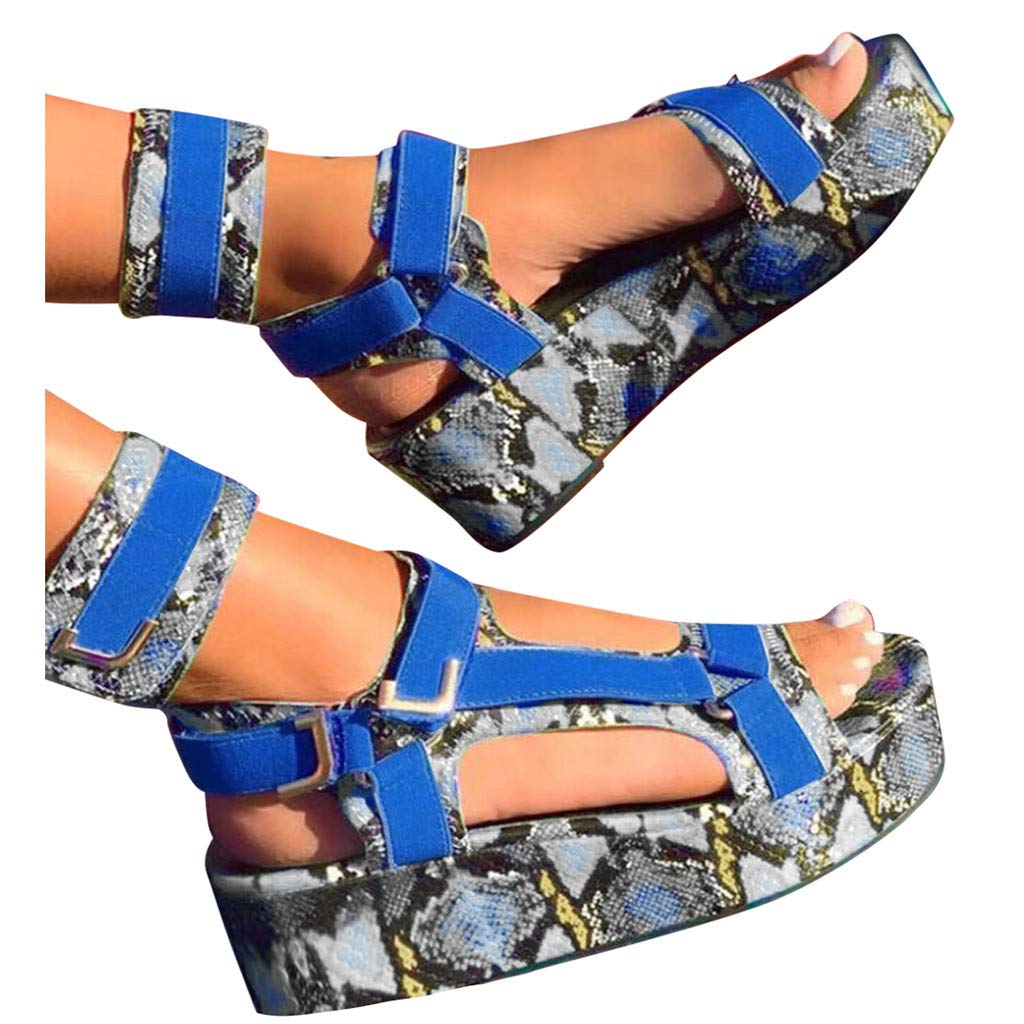 Eduavar Women's Boho Wedge Sandals - Open Toe Espadrille Platform Sandals for Summer Beach & Casual Wear | Fashionable Comfort for Outdoor, Vacation & Daily Use