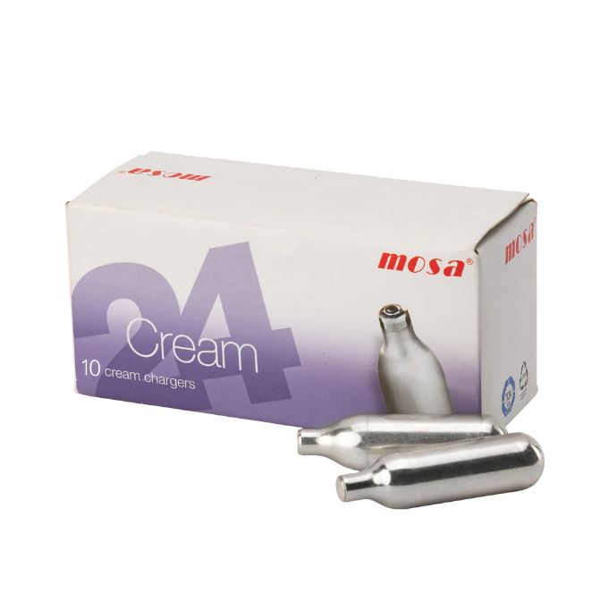 Premium Browne Whipped Cream Dispenser Cartridges - 10 Pack for Mosa Dispensers | Perfect for Coffee Shops, Bakeries & Home Dessert Decorating