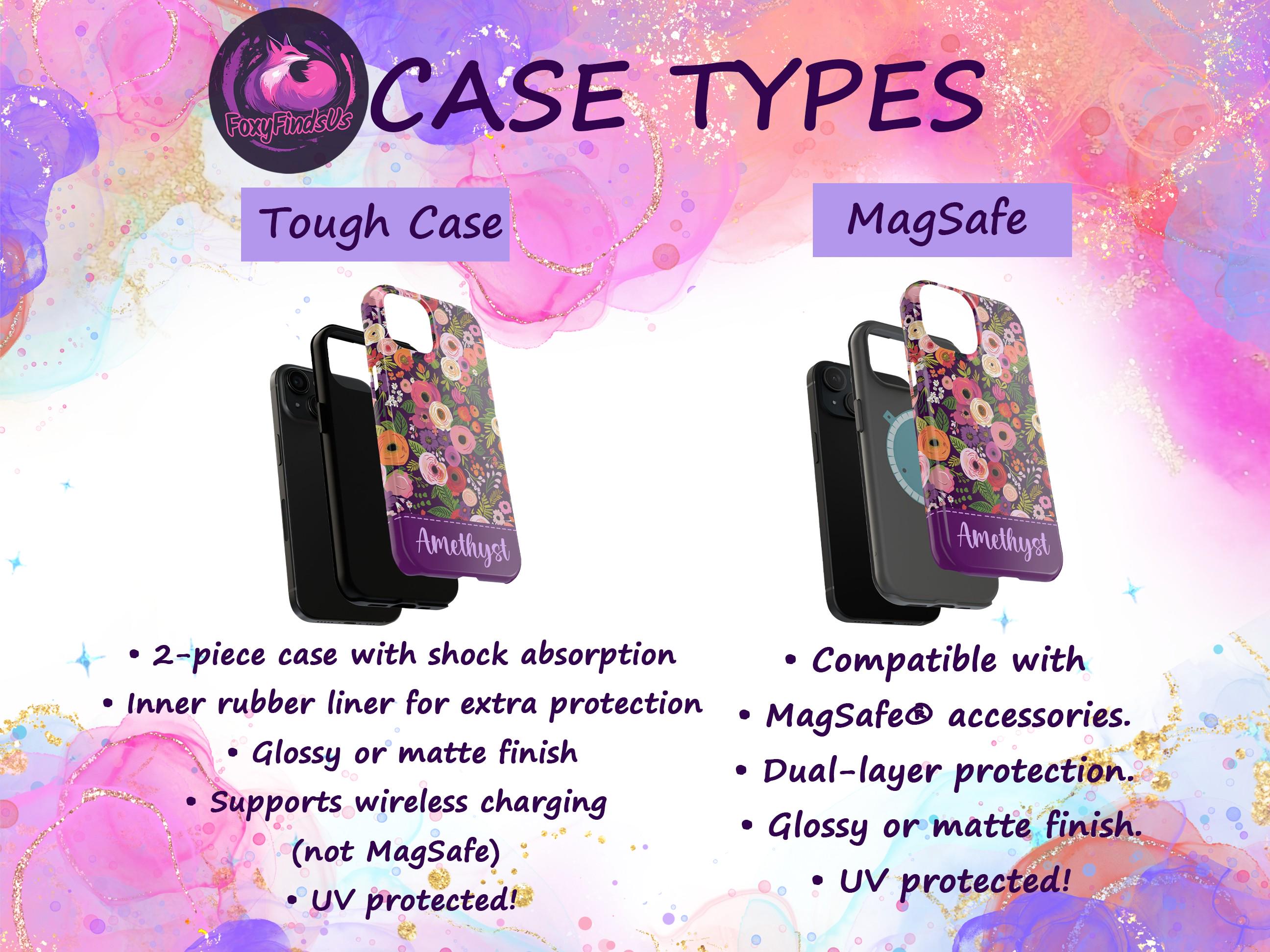 Stylish Preppy Hibiscus Tropical Floral MagSafe iPhone Case - Purple Magnetic Flower Phone Cover for iPhone 12/13/14 | Durable Protective Case | Perfect Gift for Women & Girls | Great for Beach Vacations, Summer Outings & Everyday Use