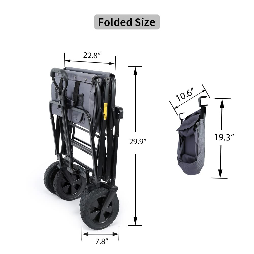 WHITSUNDAY Collapsible Folding Utility Wagon Cart with 8