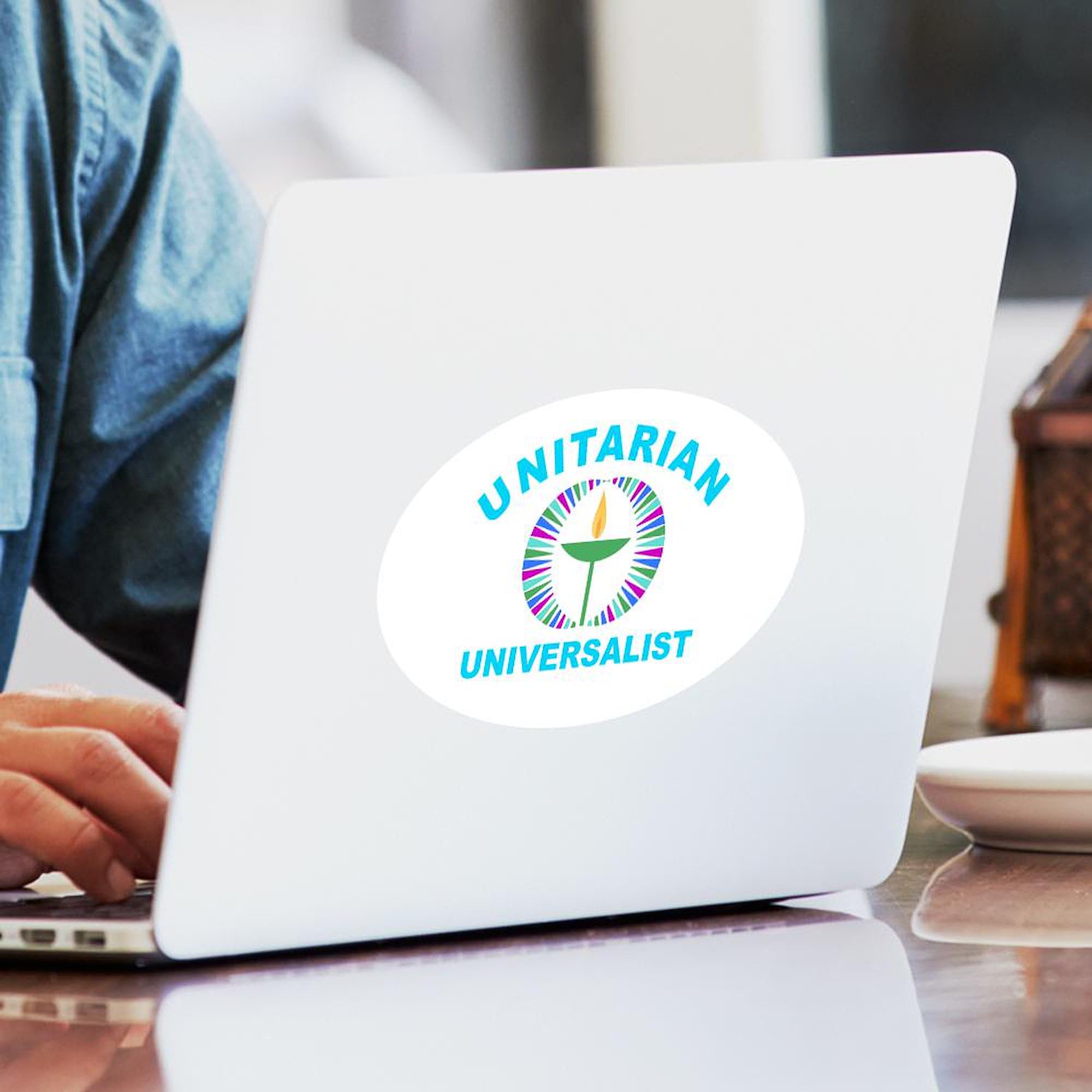 Unitarian Oval Car Bumper Sticker - Decal for Cars & Laptops